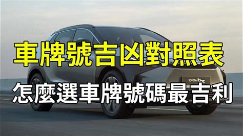 吉利車牌號碼|選車牌號碼吉利數字 常見號碼吉凶對照表